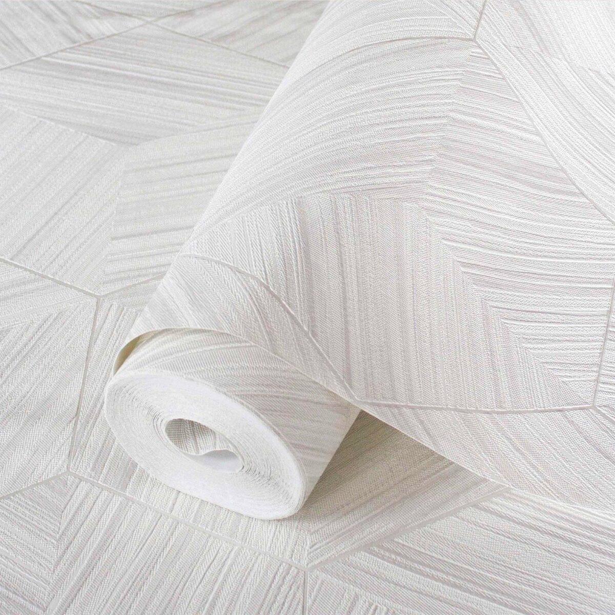 Hexagon Wallpaper White Code 1211-4 - Image 1