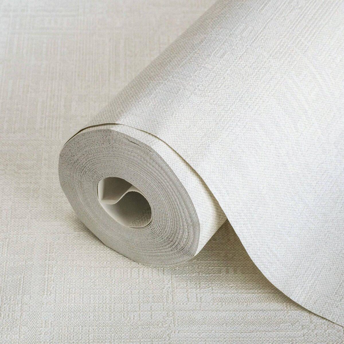 Abstract Stylised Woven Modern Pattern Wallpaper White Code 3703-1 - Image 1