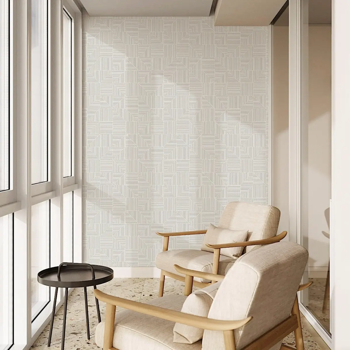 Geometric Modern Design Wallpaper White Code 23209-1 - Image 5
