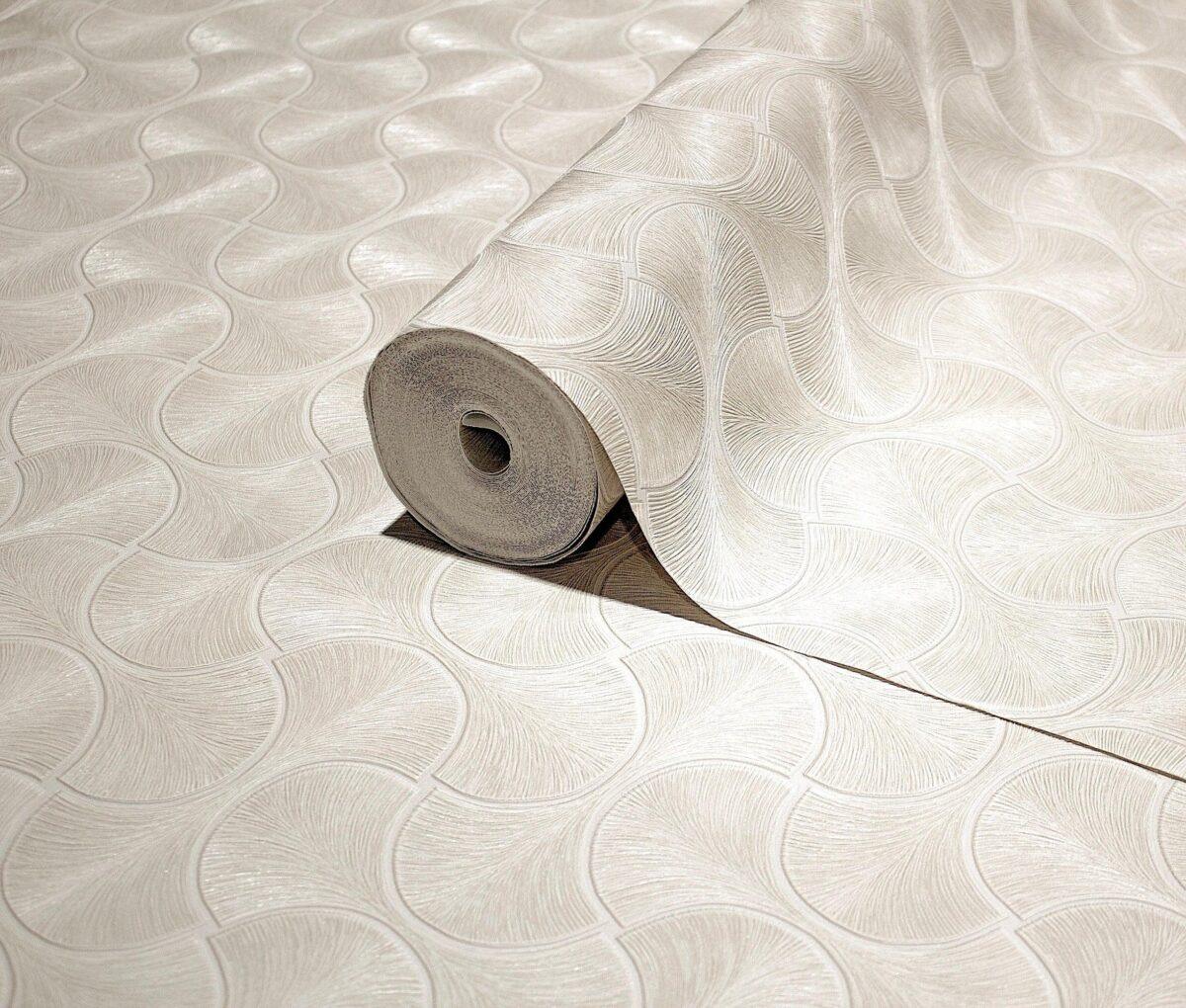 Geometric Design Wallpaper White Code 23201-1 - Image 1