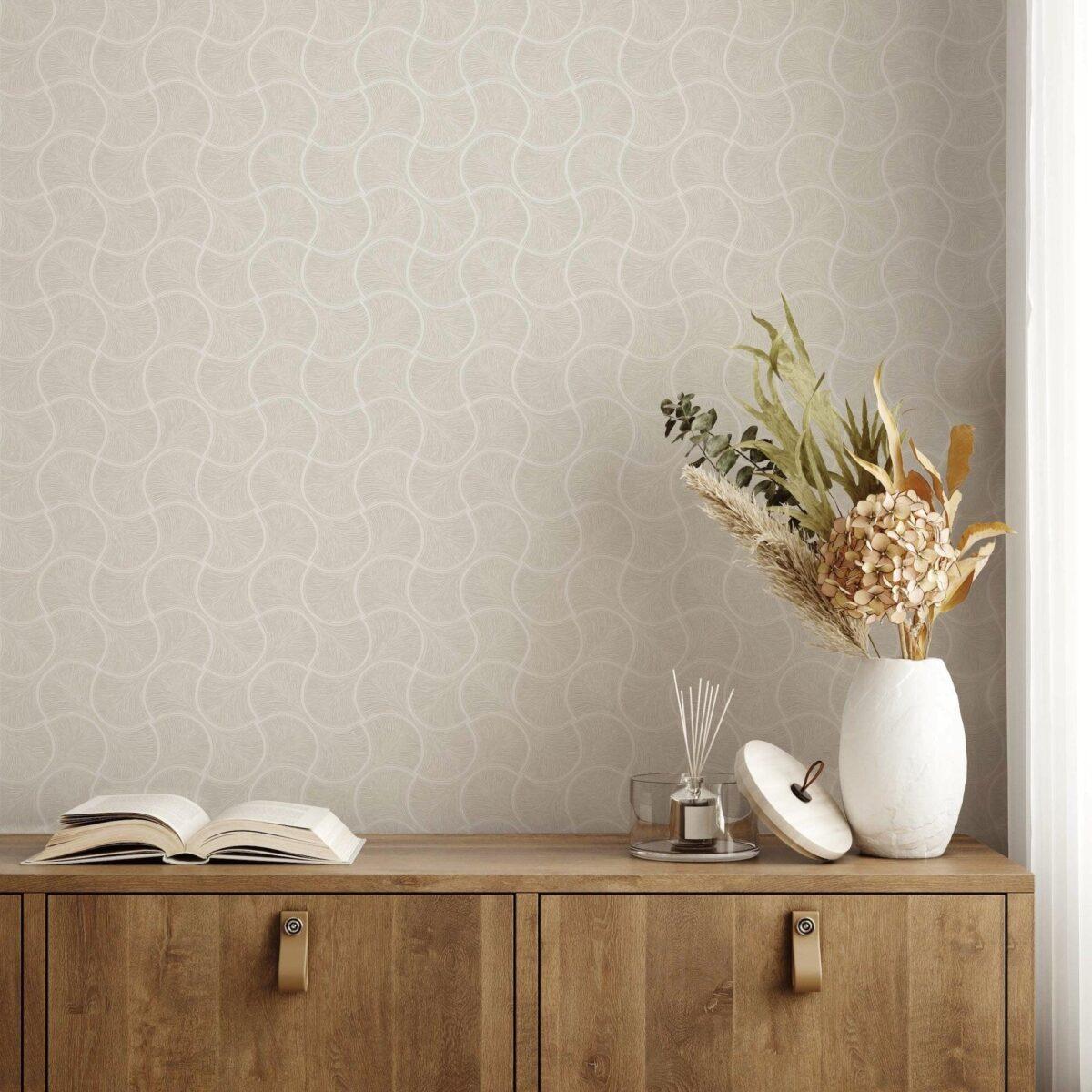 Geometric Design Wallpaper White Code 23201-1 - Image 5