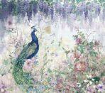 Colorful Peacock Design, VINYL FABRIC TEXTILE Wall Mural in Different Texture, Code A300. It is produced as ONE PIECE WITHOUT JOINT. - Image 2