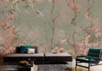 Flowers Pattern Design, VINYL FABRIC TEXTILE Wall Mural in Different Texture, Code A305. It is produced as ONE PIECE WITHOUT JOINT. - Image 5