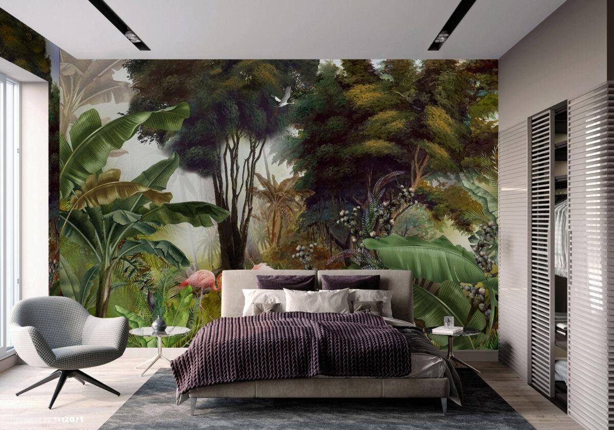Flamingo Design MURAL WALLPAPER, Available in Various Paper Texture, Code A307. It is Produced as 105 CM WIDE ROLL PANELS. - Image 5