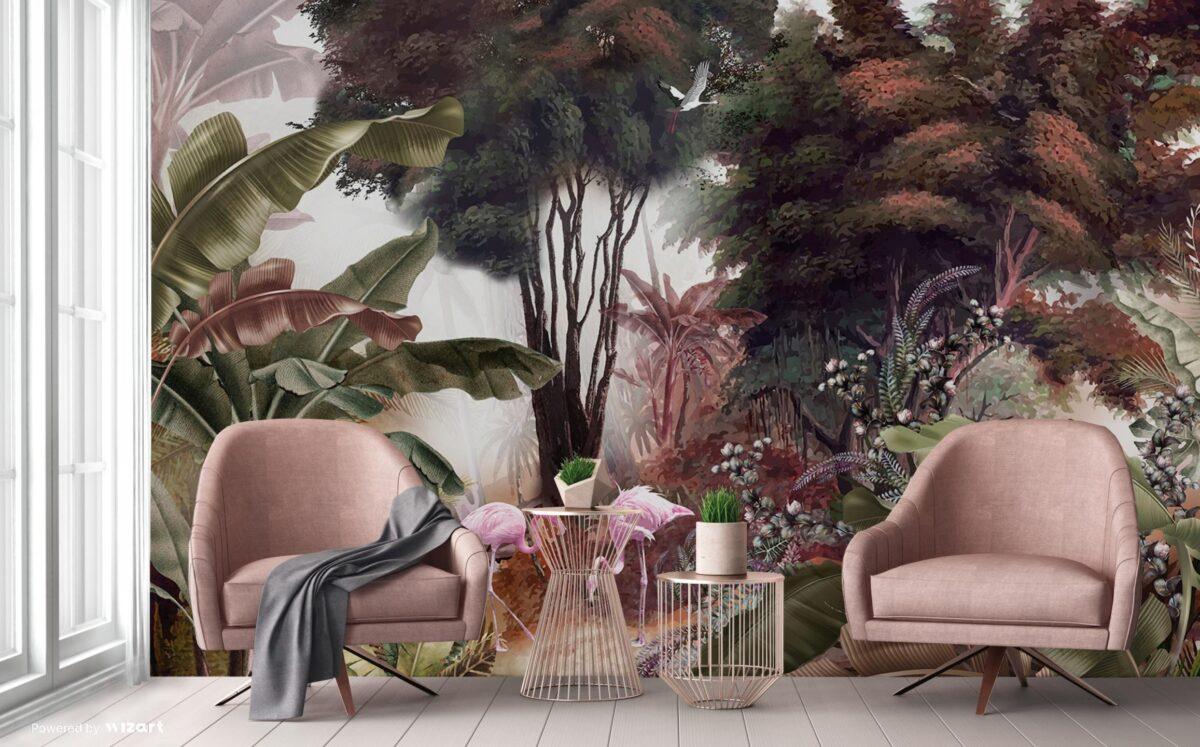 Flamingo Design MURAL WALLPAPER, Available in Various Paper Texture, Code A307. It is Produced as 105 CM WIDE ROLL PANELS. - Image 6