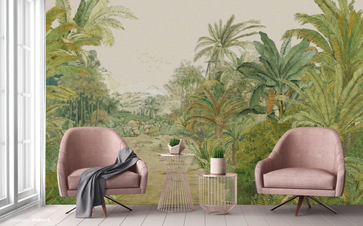 Amazon Forests Design MURAL WALLPAPER, Available in Various Paper Texture, Code A308. It is Produced as 105 CM WIDE ROLL PANELS. - Image 3