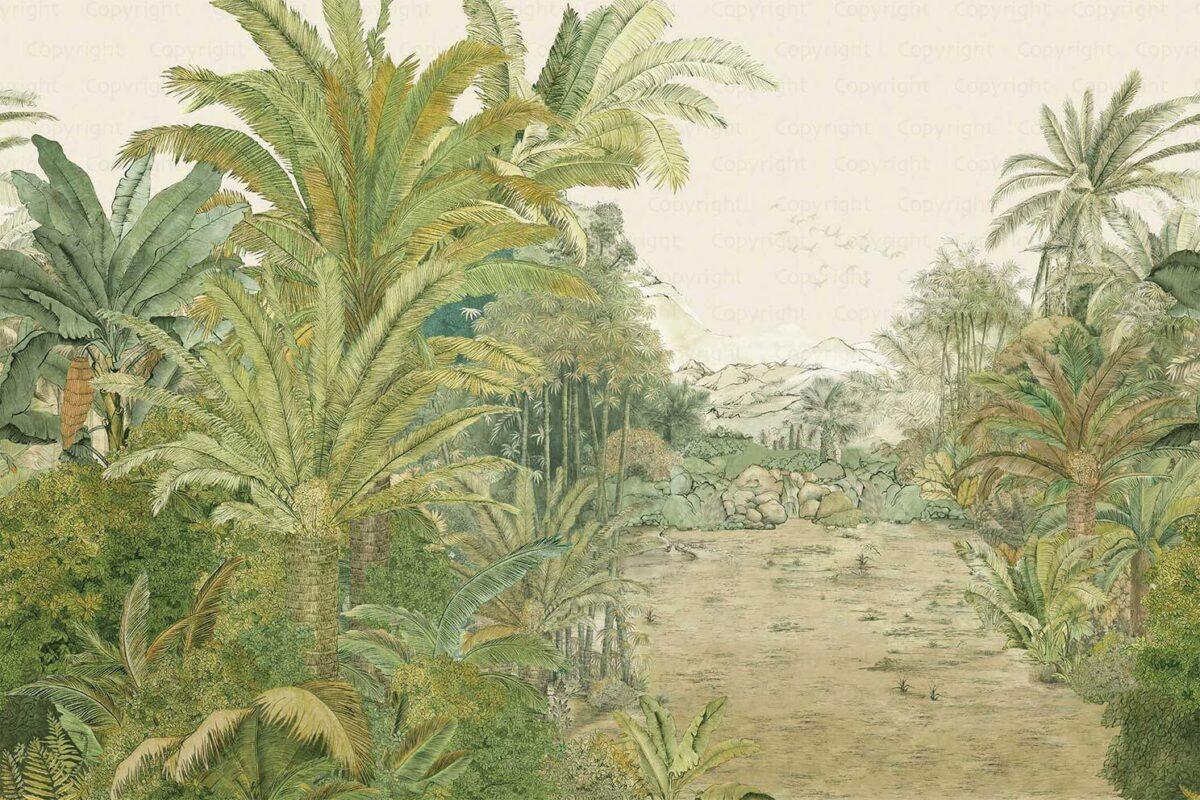 Amazon Forests Design MURAL WALLPAPER, Available in Various Paper Texture, Code A308. It is Produced as 105 CM WIDE ROLL PANELS. - Image 1