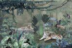 Tiger Design, VINYL FABRIC TEXTILE Wall Mural in Different Texture, Code A311. It is produced as ONE PIECE WITHOUT JOINT.