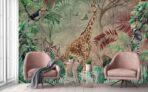 Giraffe Design, VINYL FABRIC TEXTILE Wall Mural in Different Texture, Code A312. It is produced as ONE PIECE WITHOUT JOINT. - Image 6
