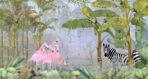 Zebra Patterned Design, VINYL FABRIC TEXTILE Wall Mural in Different Texture, Code A313 It is produced as ONE PIECE WITHOUT JOINT. - Image 2