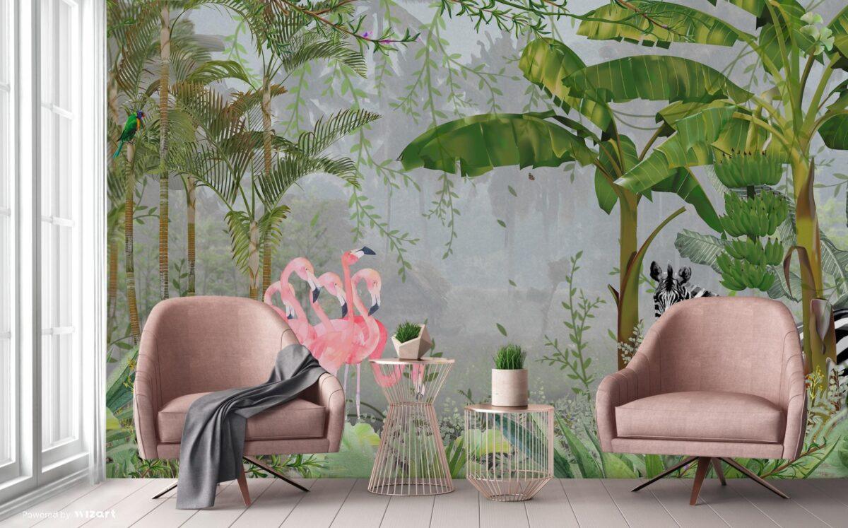 Zebra Patterned Design, VINYL FABRIC TEXTILE Wall Mural in Different Texture, Code A313 It is produced as ONE PIECE WITHOUT JOINT. - Image 4
