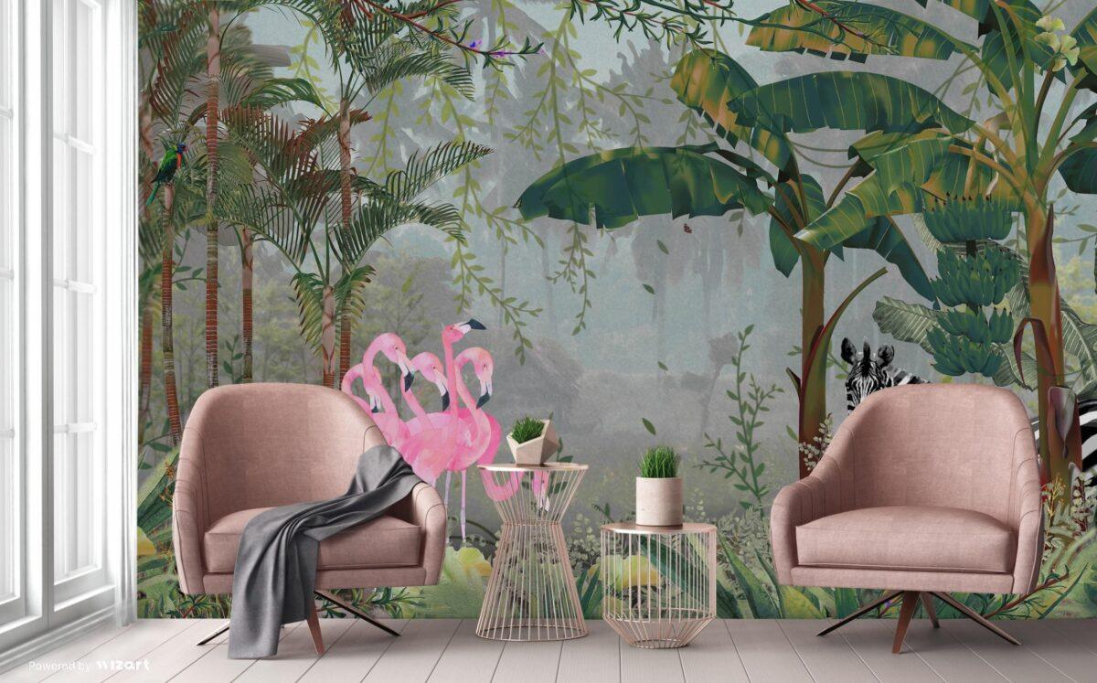 Zebra Patterned Design, VINYL FABRIC TEXTILE Wall Mural in Different Texture, Code A313 It is produced as ONE PIECE WITHOUT JOINT. - Image 5