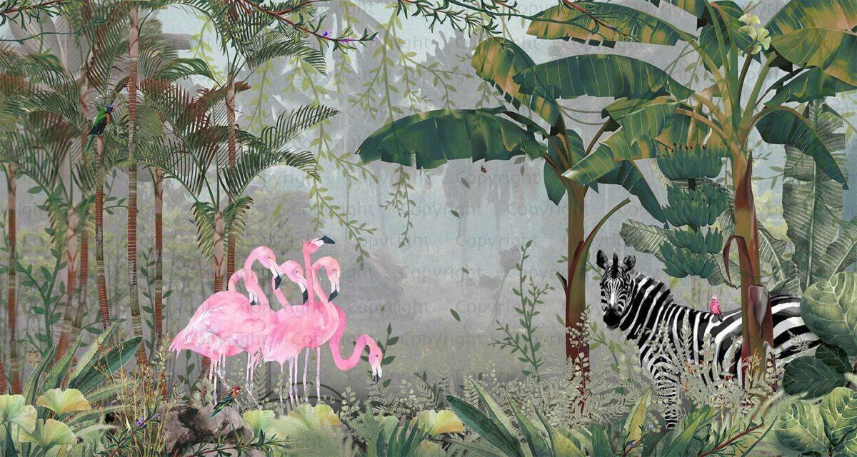 Zebra Patterned Design, VINYL FABRIC TEXTILE Wall Mural in Different Texture, Code A313 It is produced as ONE PIECE WITHOUT JOINT. - Image 1