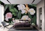 Flower Pattern Design, VINYL FABRIC TEXTILE Wall Mural in Different Texture, Code A316. It is produced as ONE PIECE WITHOUT JOINT. - Image 4