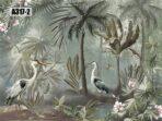 Birds Pattern Design, VINYL FABRIC TEXTILE Wall Mural in Different Texture, Code A317. It is produced as ONE PIECE WITHOUT JOINT. - Image 3