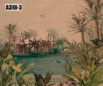 Sea and Trees Design, VINYL FABRIC TEXTILE Wall Mural in Different Texture, Code A318. It is produced as ONE PIECE WITHOUT JOINT. - Image 4