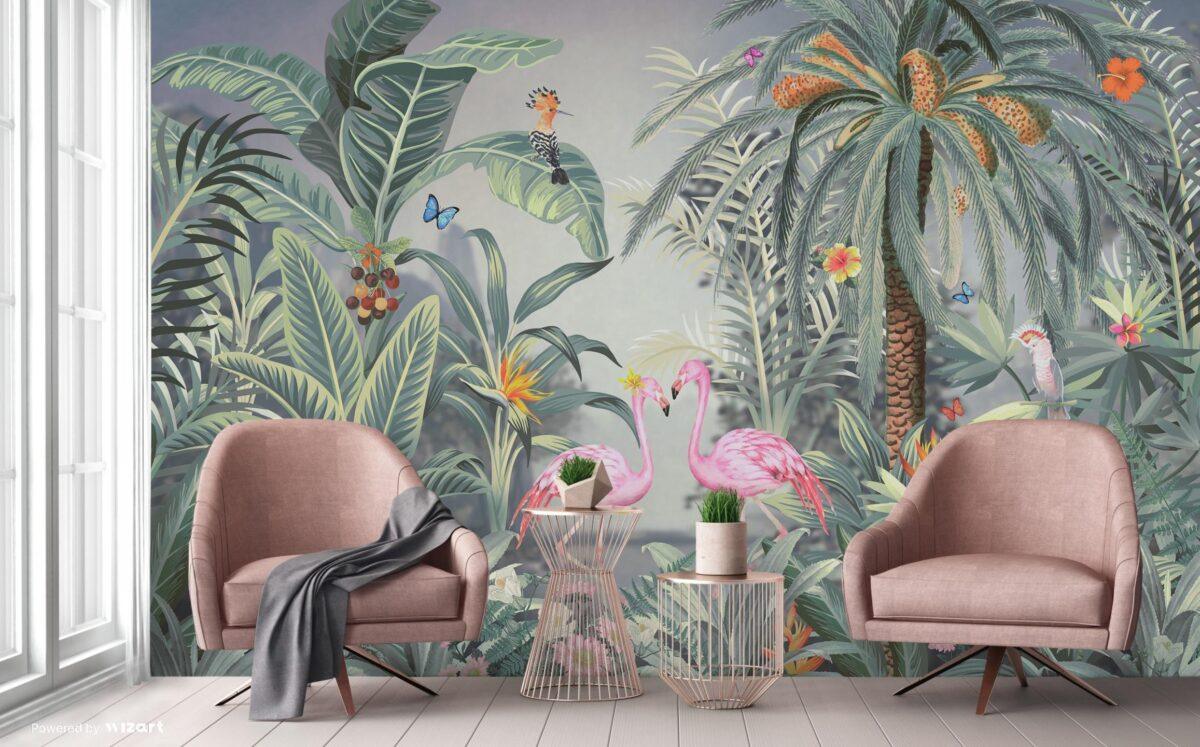 Flamingo  MURAL WALLPAPER, Available in Various Paper Texture, Code A319. It is Produced as 105 CM WIDE ROLL PANELS. - Image 6