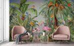 Flamingo Design, VINYL FABRIC TEXTILE Wall Mural in Different Texture, Code A319. It is produced as ONE PIECE WITHOUT JOINT. - Image 6