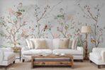 Spring Blossoms Design MURAL WALLPAPER, Available in Various Paper Texture, Code A324. It is Produced as 105 CM WIDE ROLL PANELS. - Image 5