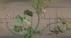 Monkey and Birds Design, VINYL FABRIC TEXTILE Wall Mural in Different Texture, Code FJ300.  It is produced as ONE PIECE WITHOUT JOINT.