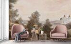 Forest Pattern Design, VINYL FABRIC TEXTILE Wall Mural in Different Texture, Code FJ301.  It is produced as ONE PIECE WITHOUT JOINT. - Image 5