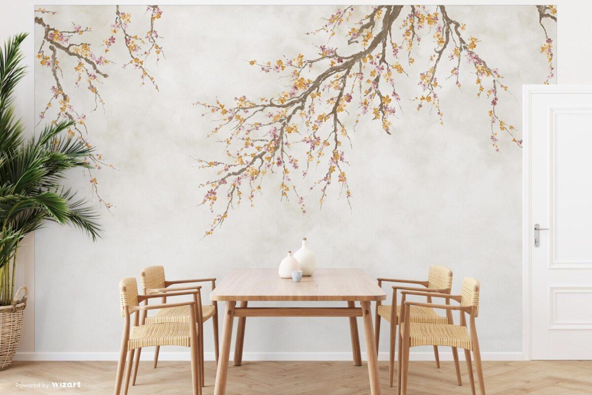 Flowers Pattern Design Mural WALLPAPER, Available in Various Paper Texture, Code - FJ302. It is Produced as 105 CM WIDE ROLL. - Image 6