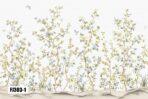 Flowers Pattern Design, VINYL FABRIC TEXTILE Wall Mural in Different Texture, Code FJ303.  It is produced as ONE PIECE WITHOUT JOINT. - Image 3