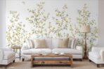 Flowers Pattern Design Mural WALLPAPER, Available in Various Paper Texture, Code FJ303. It is Produced as 105 CM WIDE ROLLS. - Image 5