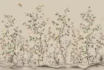 Flowers Pattern Design Mural WALLPAPER, Available in Various Paper Texture, Code FJ303. It is Produced as 105 CM WIDE ROLLS.