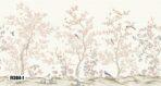 Flowers And Birds Pattern Design, VINYL FABRIC TEXTILE Wall Mural in Different Texture, Code FJ304.  It is produced as ONE PIECE WITHOUT JOINT. - Image 2