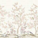 Flowers And Birds Design Mural WALLPAPER, Available in Various Paper Texture, Code FJ304. It is Produced as 105 CM WIDE ROLL PANELS.