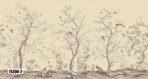 Flowers And Birds Pattern Design, VINYL FABRIC TEXTILE Wall Mural in Different Texture, Code FJ304.  It is produced as ONE PIECE WITHOUT JOINT. - Image 3