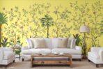 Flowers Pattern Design, VINYL FABRIC TEXTILE Wall Mural in Different Texture, Code FJ305.  It is produced as ONE PIECE WITHOUT JOINT. - Image 7