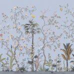 Flowers Pattern Design, VINYL FABRIC TEXTILE Wall Mural in Different Texture, Code FJ305.  It is produced as ONE PIECE WITHOUT JOINT.