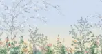 Colorful Flowers Pattern Design Mural WALLPAPER, Available in various Paper Texture, Code FJ306. It is Produced as 105 CM WIDE ROLL PANELS..