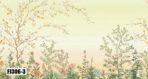 Colourful Flowers Pattern Design, VINYL FABRIC TEXTILE Wall Mural in Different Texture, Code FJ306.  It is produced as ONE PIECE WITHOUT JOINT. - Image 4