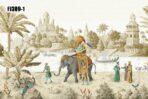 Elephant Pattern Design, VINYL FABRIC TEXTILE Wall Mural in Different Texture, Code FJ309.  It is produced as ONE PIECE WITHOUT JOINT. - Image 2