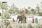 Elephant Pattern Design, VINYL FABRIC TEXTILE Wall Mural in Different Texture, Code FJ309.  It is produced as ONE PIECE WITHOUT JOINT. - Image 3