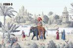 Elephant Pattern Design, VINYL FABRIC TEXTILE Wall Mural in Different Texture, Code FJ309.  It is produced as ONE PIECE WITHOUT JOINT. - Image 4