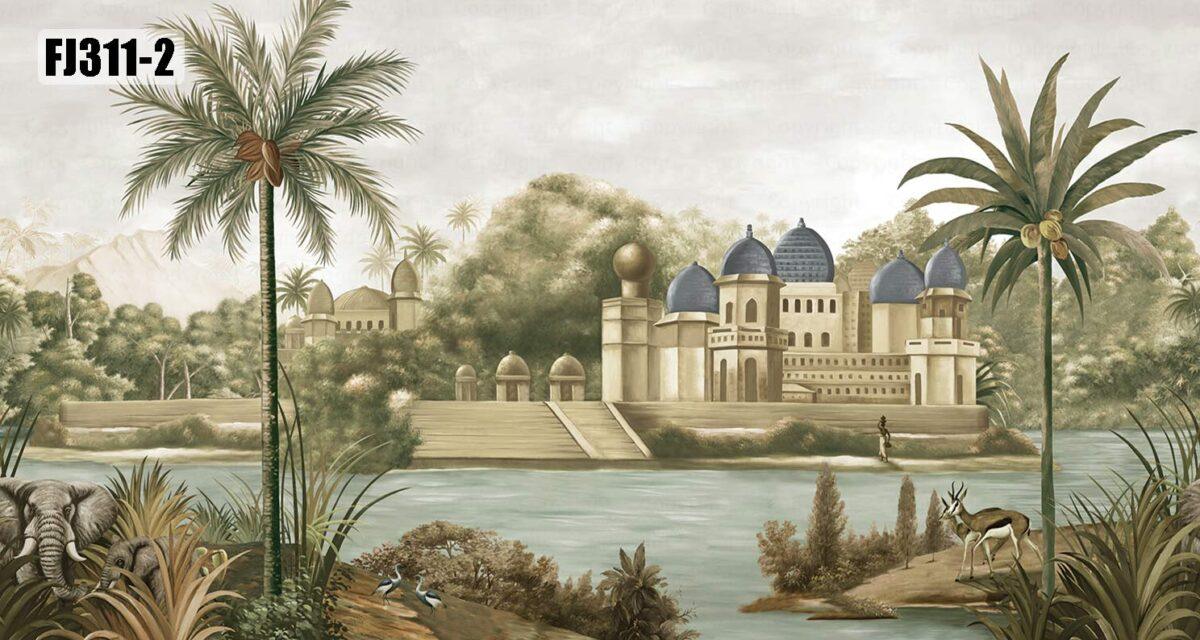 Landscape Pattern Design Mural WALLPAPER, Available in Various Paper Texture. It is Produced as 105 CM Wide Roll Panels. Code FJ311 - Image 4