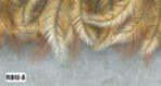 Palm Leaves Pattern Design, VINYL FABRIC TEXTILE Wall Mural in Different Texture, Code FJ312.  It is produced as ONE PIECE without joint. - Image 2