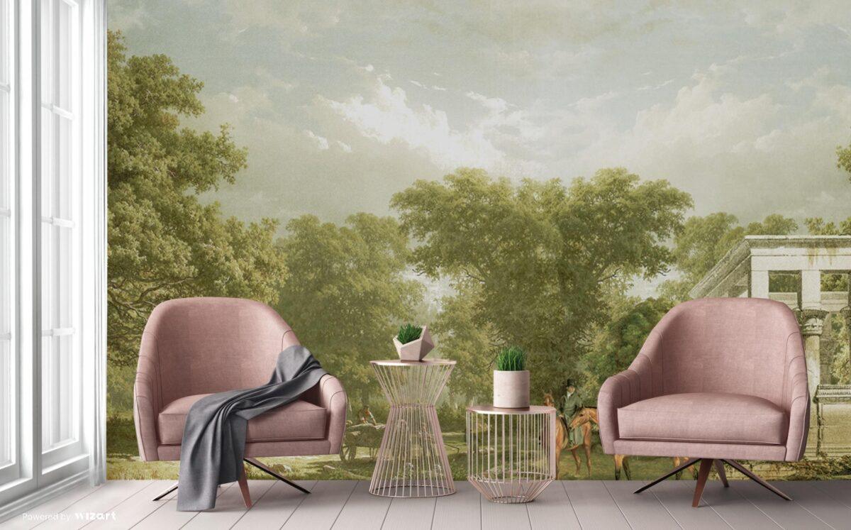 Forest Landscape Design Mural WALLPAPER, Available in various Paper Texture, Code FJ314. It is Produced as 105 CM Wide Roll Panels. - Image 5