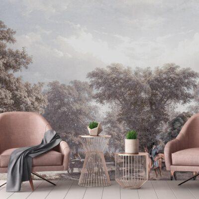 Forest Landscape Design Mural WALLPAPER, Available in various Paper Texture, Code FJ314. It is Produced as 105 CM Wide Roll Panels.