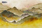 Mountains Design, VINYL FABRIC TEXTILE Wall Mural in Different Texture, Code FJ317. It is produced as ONE PIECE WITHOUT JOINT.                       without joint. - Image 2