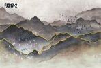 Mountains Design Mural WALLPAPER, Available in various Paper Texture, Code FJ317. It is Produced as 105 CM WIDE ROLL PANELS. - Image 2
