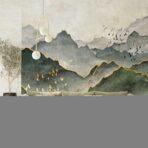 Mountains Design Mural WALLPAPER, Available in various Paper Texture, Code FJ317. It is Produced as 105 CM WIDE ROLL PANELS. - Image 5