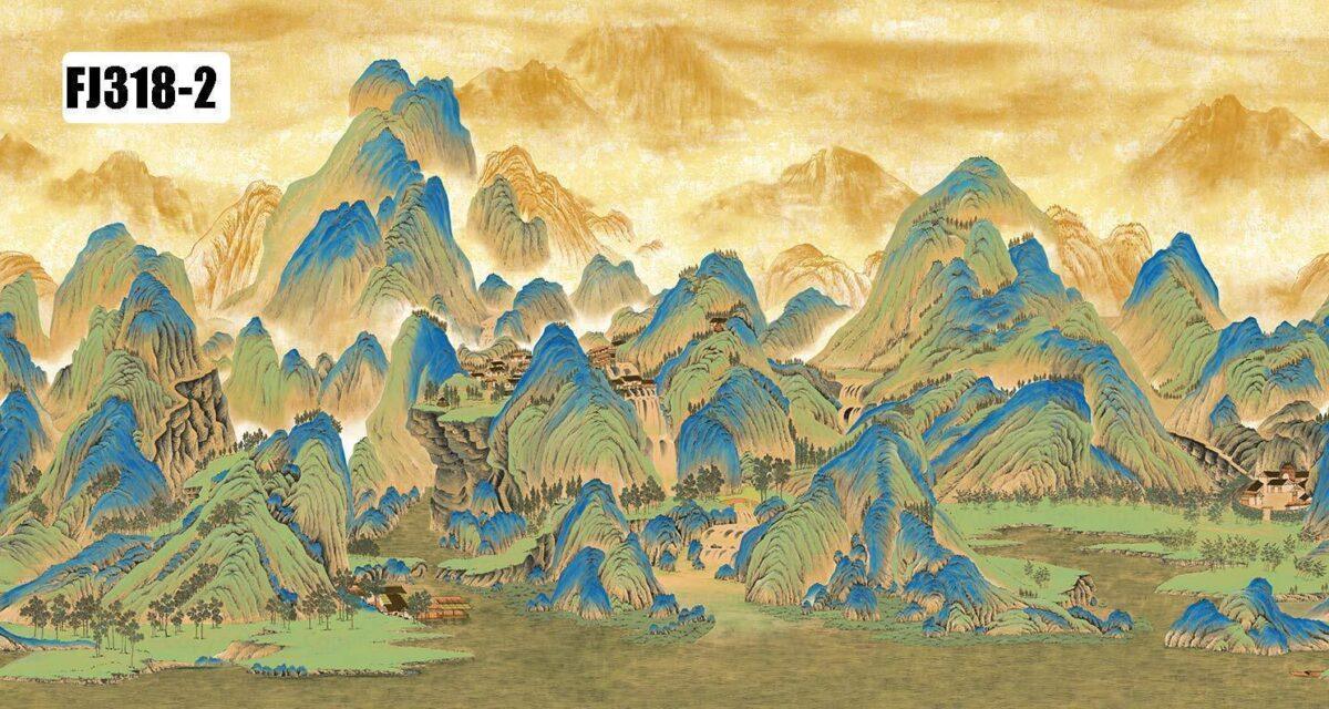 Mountains Design Mural WALLPAPER, Available in various Paper Texture, Code FJ318. It is Produced as 105 CM WIDE ROLL PANELS. - Image 4