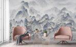 Mountains Design,VINYL FABRIC TEXTILE Wall Mural in Different Texture, Code FJ318.  It is produced as ONE PIECE WTHOUT JOINT. without joint. - Image 4
