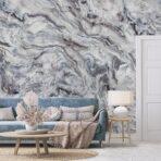 Marble Finish Design FABRIC TEXTILE Wall Mural in  Different Texture. Code FJ319 - It is produced as ONE PIECE without joint. - Image 5