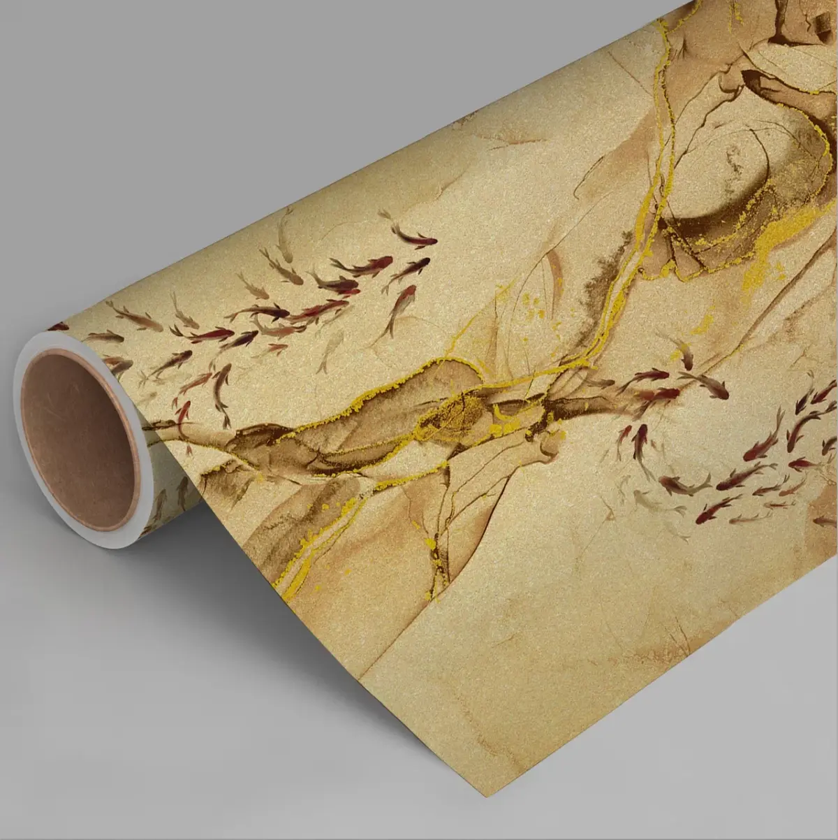 Flock Of Fish Design Mural WALLPAPER, Available in Various Paper Texture, Code FJ320. 105 CM WIDE ROLL PANELS. - Image 8